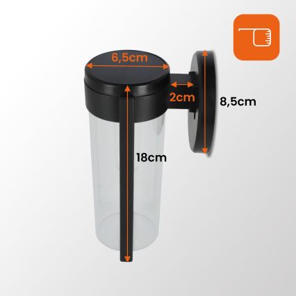 LED päikese seinavalgusti LED/1W/3,7V 500 mAh IP65 must