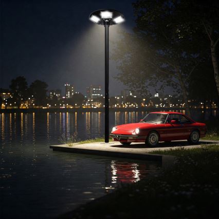 Hämardatav LED-päikesepaneeliga tänavavalgusti anduriga LED/22W/6V 18000 mAh 6500K IP65 must + kaugjuhtimispult