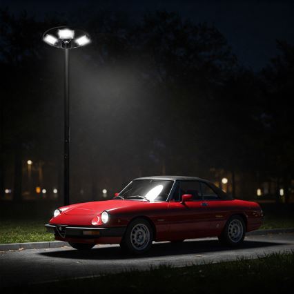 Hämardatav LED-päikesepaneeliga tänavavalgusti anduriga LED/22W/6V 18000 mAh 6500K IP65 must + kaugjuhtimispult