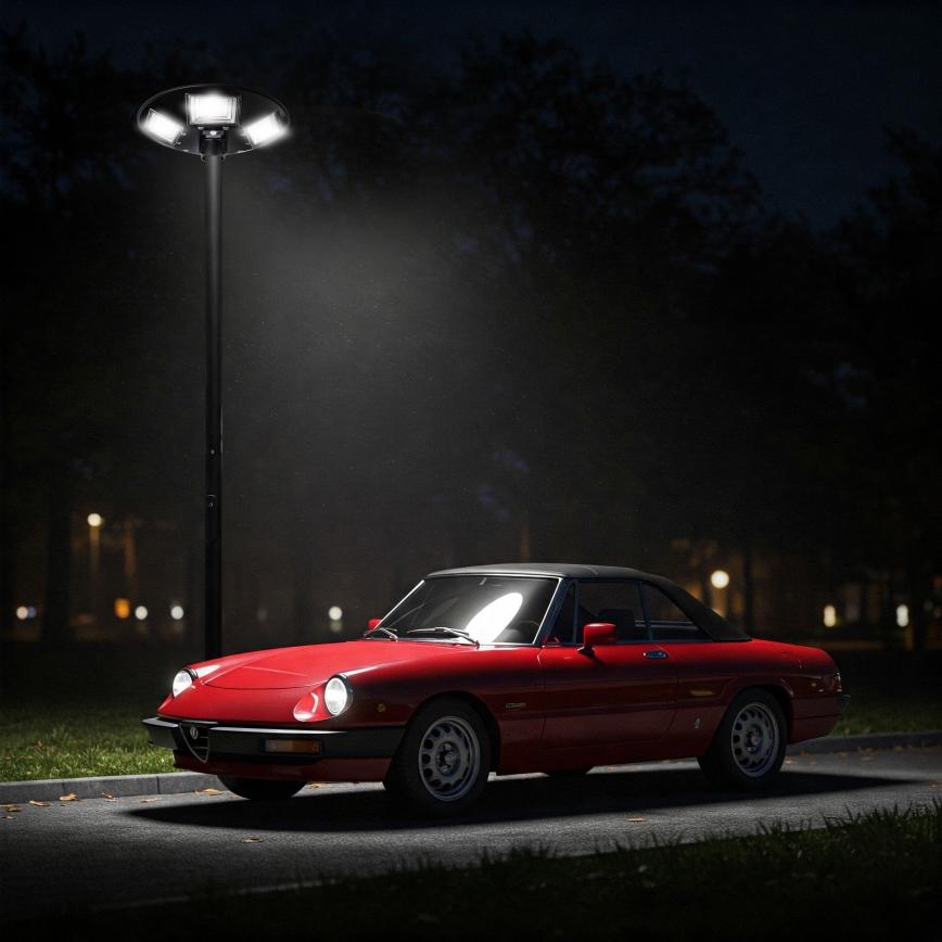 Hämardatav LED-päikesepaneeliga tänavavalgusti anduriga LED/22W/6V 18000 mAh 6500K IP65 must + kaugjuhtimispult