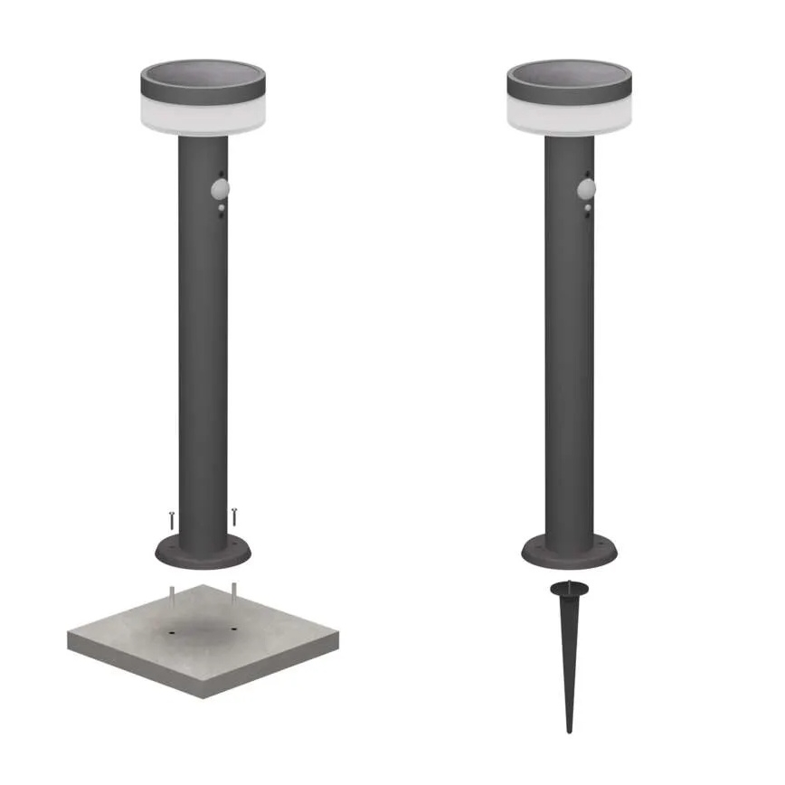 LED päikeseenergia lamp anduriga LED/2W/3,7V 1200 mAh IP44 50 cm