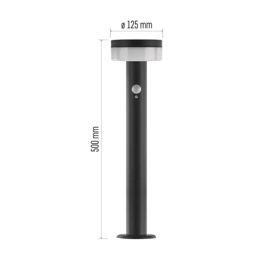 LED päikeseenergia lamp anduriga LED/2W/3,7V 1200 mAh IP44 50 cm