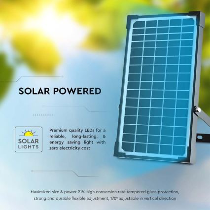 LED päikeseenergia prožektor anduriga LED/30W/6,4V 4000K 6000 mAh + kaugjuhtimispult