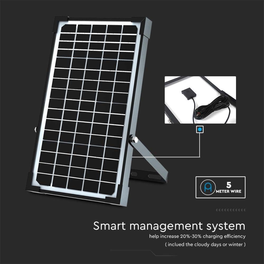 LED päikeseenergia prožektor anduriga LED/30W/6,4V 4000K 6000 mAh + kaugjuhtimispult