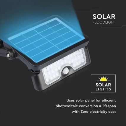 LED päikeseenergia prožektor anduriga LED/5W/3,7V IP65 4000K 3000 mAh