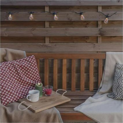 LED päikeseenergial töötav dekoratiivne valguskett 10×LED/0,6 W/1,2 V 4,5 m IP44 800 mAh