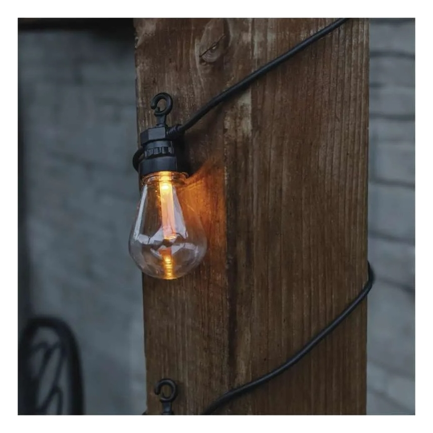 LED päikeseenergial töötav dekoratiivne valguskett 10×LED/0,6 W/1,2 V 4,5 m IP44 800 mAh