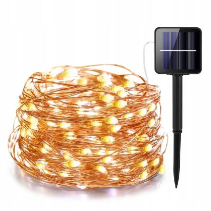 LED päikeseenergial töötav dekoratiivne valguskett 200xLED/1,2V 800 mAh 12 m IP44 must