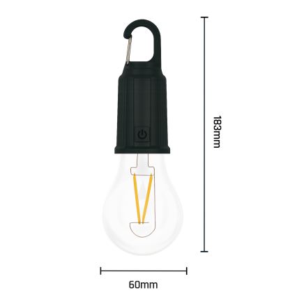 LED-päikeselaetav latern LUMINA LUMO, LED/USB, 300 mAh, must