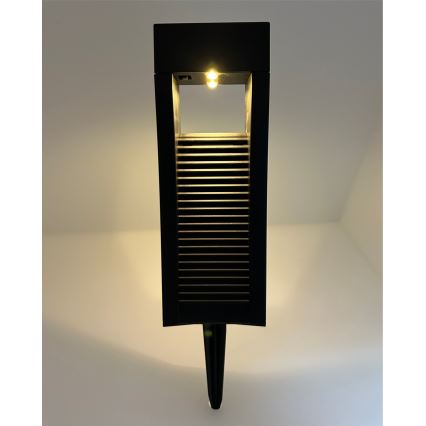 LED päikeselamp 2xLED/1,2V 200 mAh IP44 must