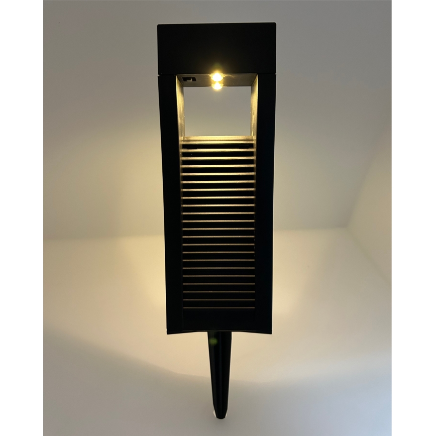 LED päikeselamp 2xLED/1,2V 200 mAh IP44 must