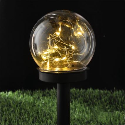 LED-päikeselamp anduriga GLEAM LED/1,2V 3000K IP44 40 mAh läbipaistev/must