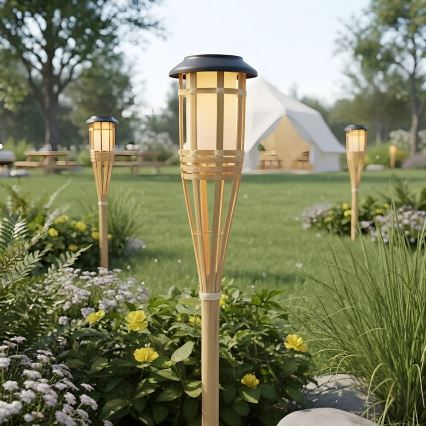 LED päikeselamp BAMBOO LED/1,2V 150 mAh 1800K 56 cm IP44 beež