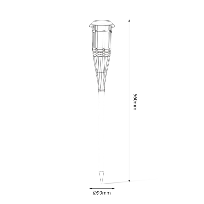 LED päikeselamp BAMBOO LED/1,2V 150 mAh 1800K 56 cm IP44 beež