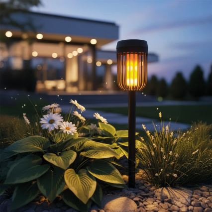 LED päikeselamp FLAME LED/1,2V 100 mAh 1800K 37 cm IP44 must
