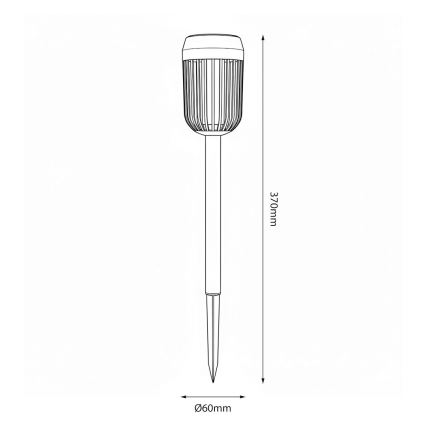 LED päikeselamp FLAME LED/1,2V 100 mAh 1800K 37 cm IP44 must