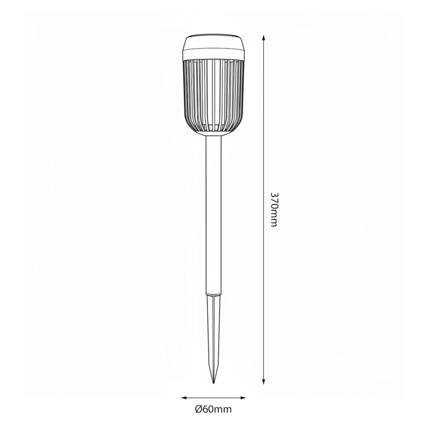 LED päikeselamp FLAME LED/1,2V 100 mAh 1800K 37 cm IP44 must