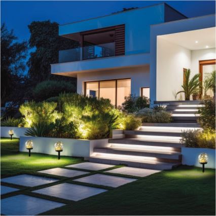 LED päikeselamp GLEAM LED/1,2V 3000K IP44 40 mAh läbipaistev/must