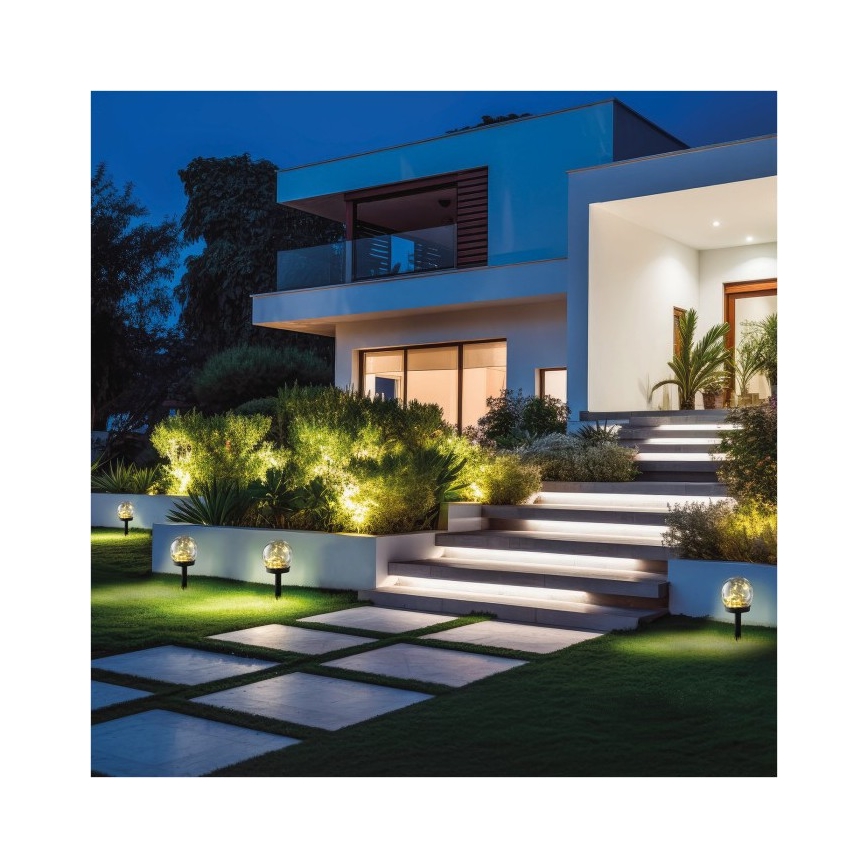 LED päikeselamp GLEAM LED/1,2V 3000K IP44 40 mAh läbipaistev/must