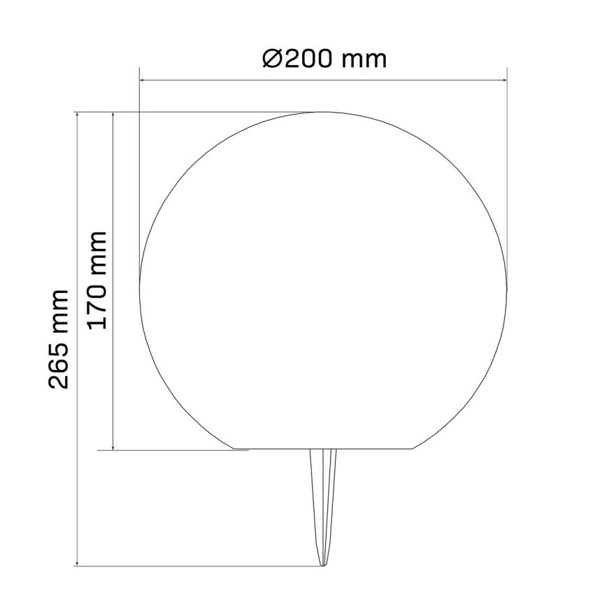 LED-päikeselamp KULA LED/3,2 V 3000/4000/6500 K, läbimõõt 20 cm, 500 mAh, IP65, valge