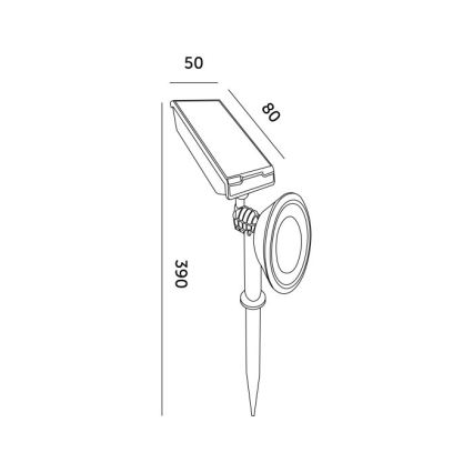 LED päikeselamp LANCE LED/1xAA 4000K IP44 300 mAh