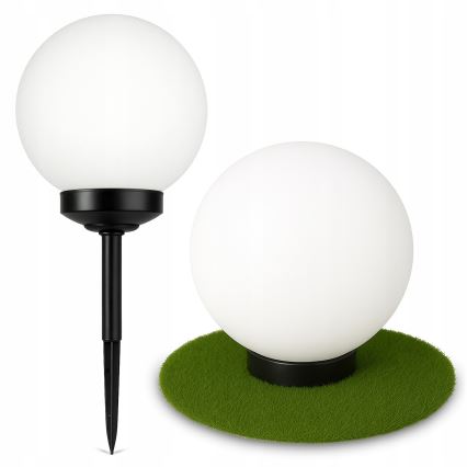 LED päikeselamp LED/1,2V 6500K 200 mAh läb. 25 cm IP44 valge/must