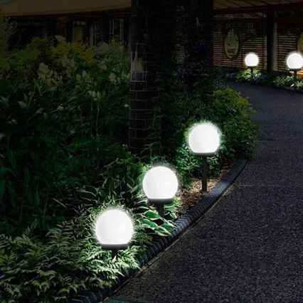 LED päikeselamp LED/1,2V 6500K 200 mAh läbimõõt 10 cm IP44 valge/must