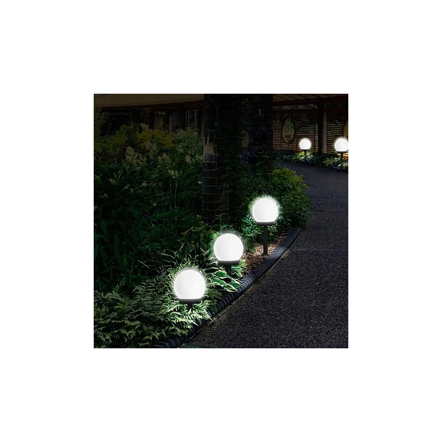 LED päikeselamp LED/1,2V 6500K 200 mAh läbimõõt 15 cm IP44 valge/must