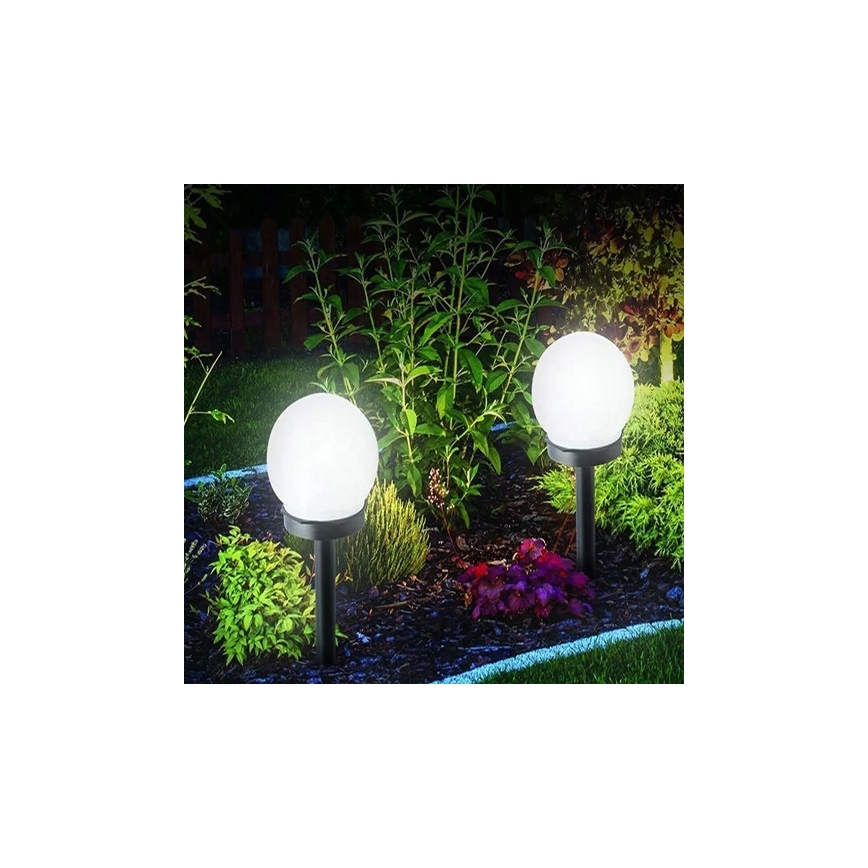LED päikeselamp LED/1,2V 6500K 200 mAh läbimõõt 15 cm IP44 valge/must