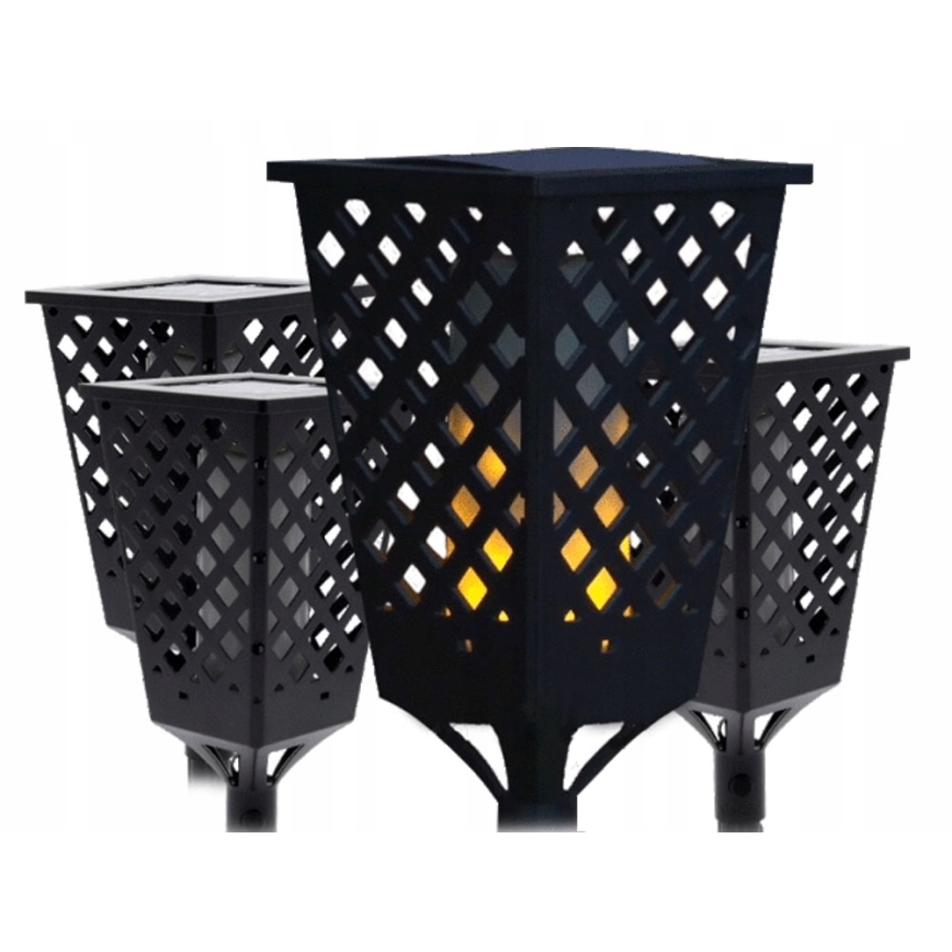 LED-päikeselamp liikumisanduriga LED/0,6W/5,5V IP65 2000 mAh 107 cm must