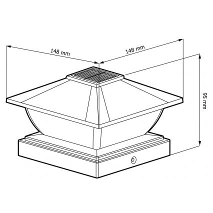 LED päikeselamp TOYA LED/4,5W/230V 3000/6500K 600 mAh IP44 must