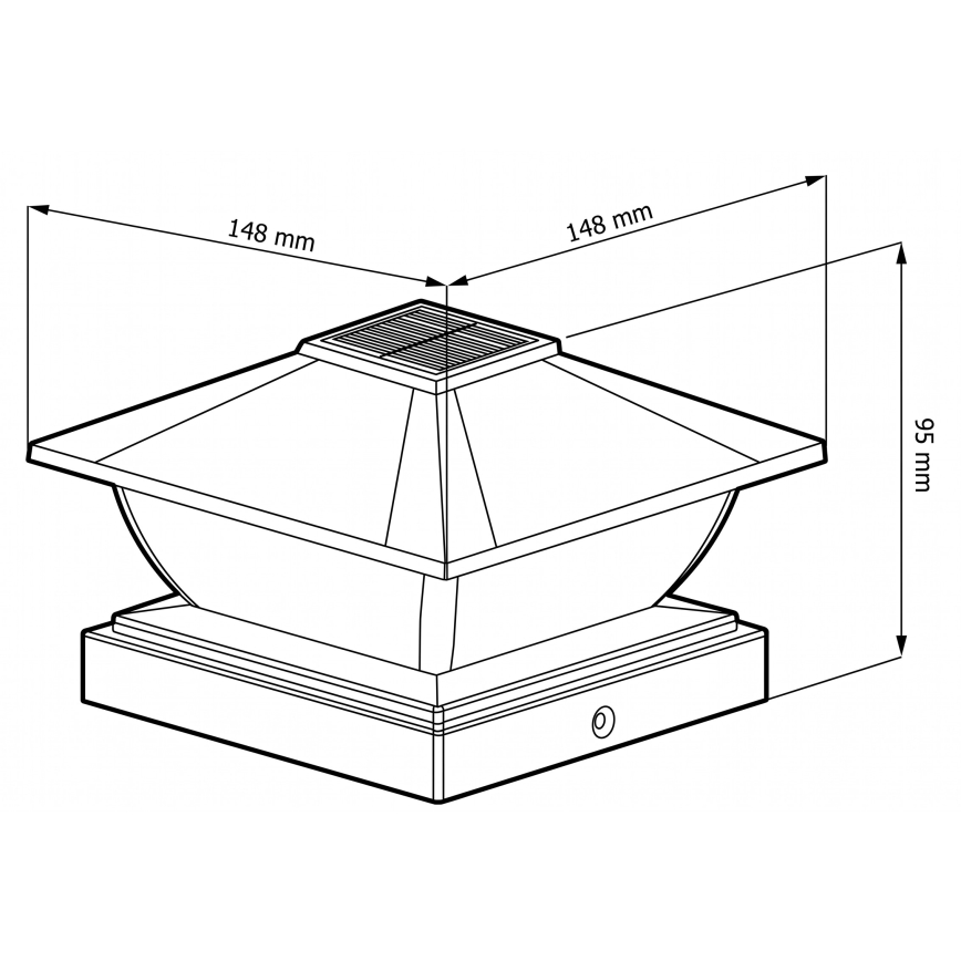 LED päikeselamp TOYA LED/4,5W/230V 3000/6500K 600 mAh IP44 must