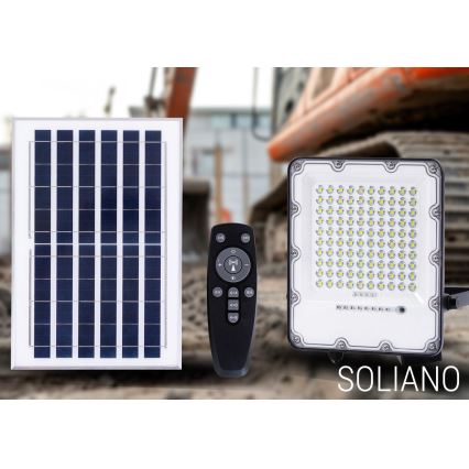 LED Väli Hämardatav päikesepaneeliga prožektor LED/100W/3,2V 4500K IP65 must + kaugjuhtimispult