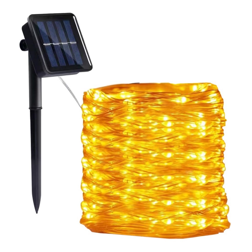 LED - Päikesepaneel valguskett 300xLED/0,12W/1,2V 1xAA 27 m IP44 3000K 800 mAh