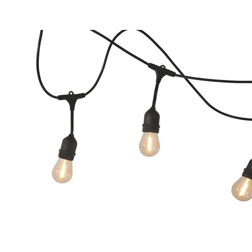 LED Hämardatav päikesepaneeliga väli valguskett PARTY 10xE27/3,7V 10 m IP44 + kaugjuhtimispult