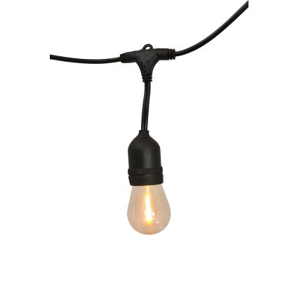 LED Hämardatav päikesepaneeliga väli valguskett PARTY 10xE27/3,7V 10 m IP44 + kaugjuhtimispult