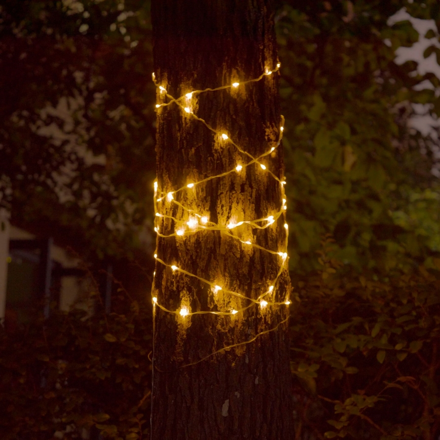 LED Päikesepaneeliga dekoratiivne kett LED/3,7V 1800 mAh 10 m IP44 + kaugjuhtimispult