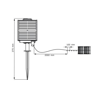 LED Päikesepaneeliga dekoratiivne kett LED/3,7V 1800 mAh 10 m IP44 + kaugjuhtimispult