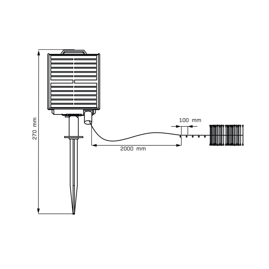 LED Päikesepaneeliga dekoratiivne kett LED/3,7V 1800 mAh 10 m IP44 + kaugjuhtimispult