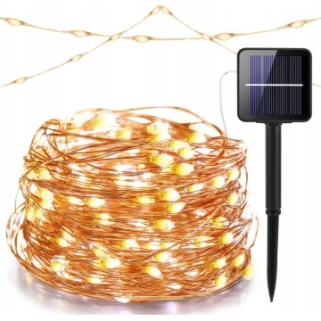 LED päikesepaneeliga dekoratiivne valguskett 100xLED/1,2V 800 mAh 7 m IP44 must