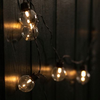 LED päikesepaneeliga dekoratiivne valguskett, 20x LED, 8 funktsiooni, 500 mAh, 7,6 m, IP67, soe valge