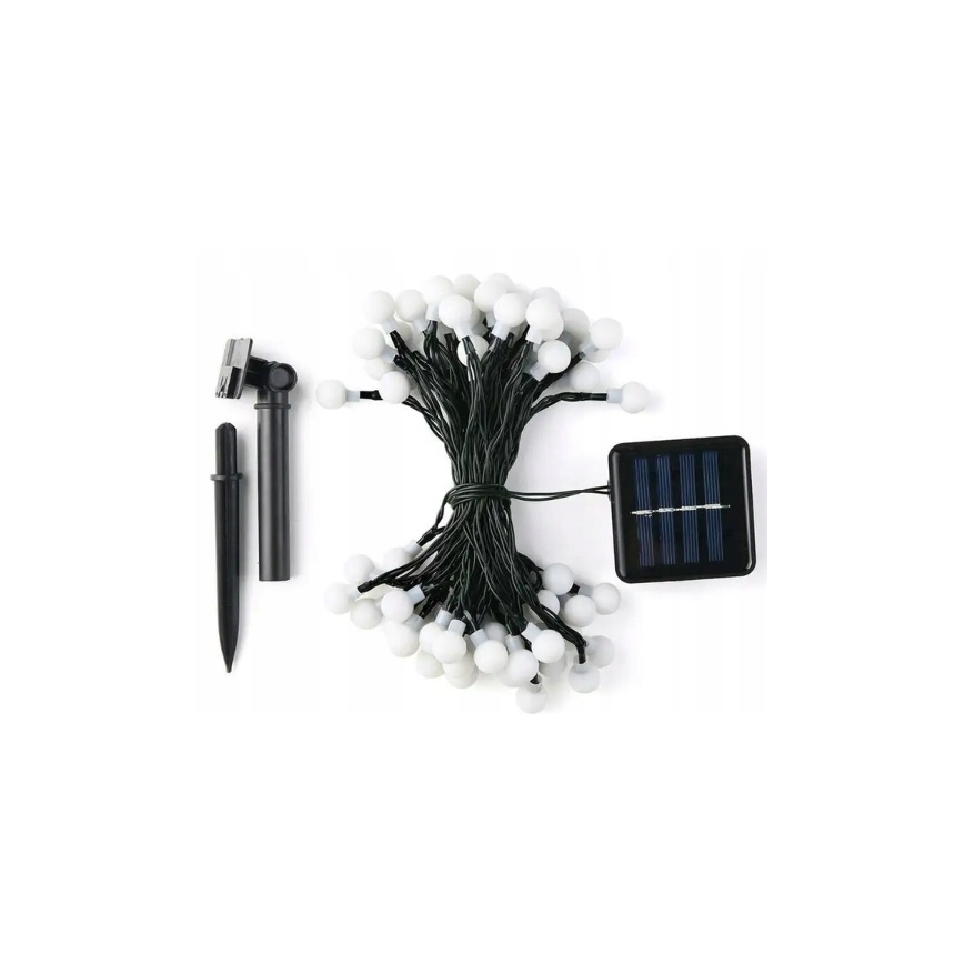 LED päikesepaneeliga dekoratiivne valguskett 30xLED/8 funktsiooni 500 mAh 6,5 m IP67 soe valge