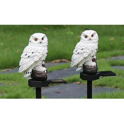 LED päikesetoitega dekoratiivvalgusti anduriga 6xLED/1,2V 3000K 40 cm 600 mAh IP44 öökull