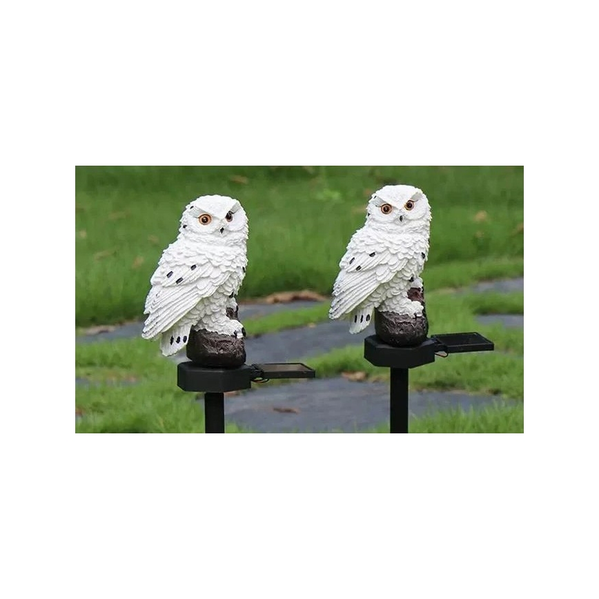 LED päikesetoitega dekoratiivvalgusti anduriga 6xLED/1,2V 3000K 40 cm 600 mAh IP44 öökull