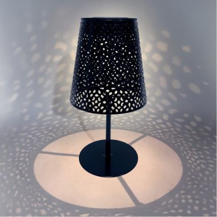 LED päikesepaneeliga laualamp LUVETRA LED/1xAA 4000K IP44 200 mAh must