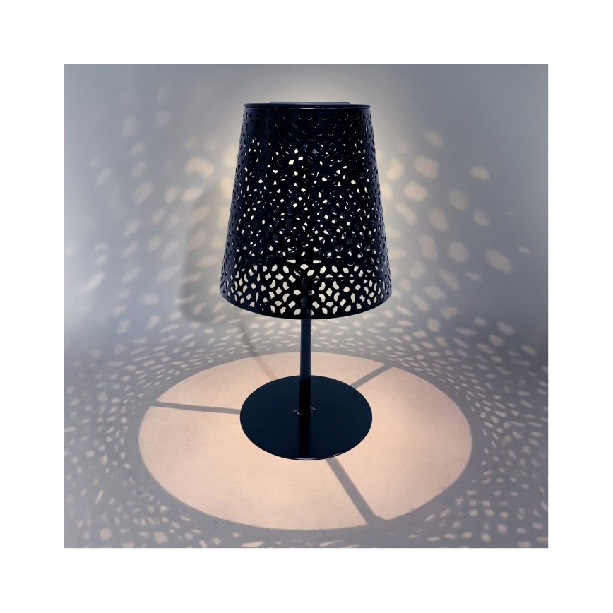 LED päikesepaneeliga laualamp LUVETRA LED/1xAA 4000K IP44 200 mAh must