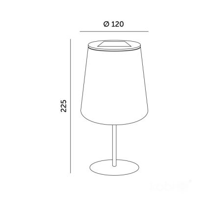LED päikesepaneeliga laualamp LUVETRA LED/1xAA 4000K IP44 200 mAh must