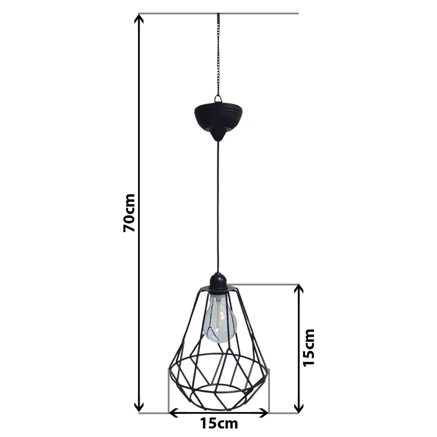LED Päikesepaneeliga lühter KATTY 1,2V 300 mAh IP44