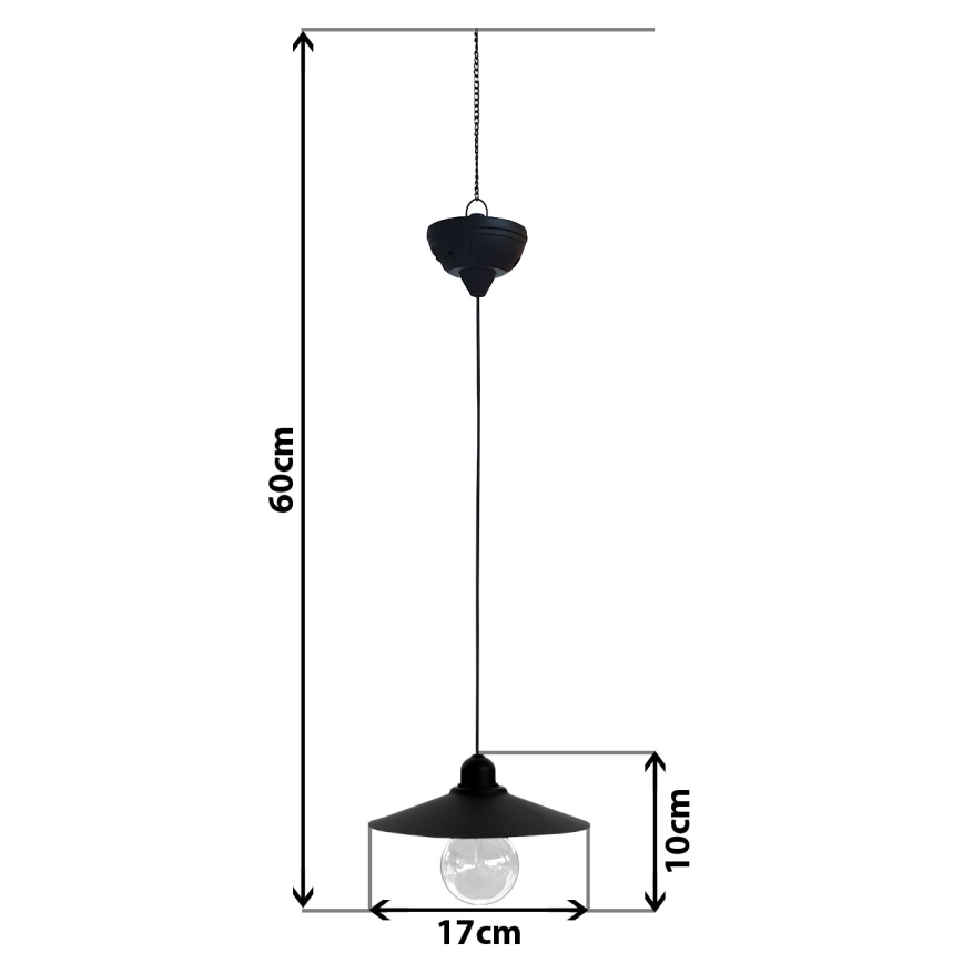 LED Päikesepaneeliga lühter nööril DINA 1,2V 200 mAh IP44