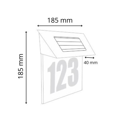 LED Päikesepaneeliga majanumber LED/1,2V 200 mAh IP44